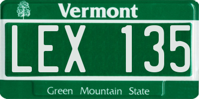VT license plate LEX135