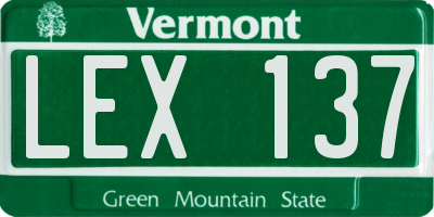 VT license plate LEX137