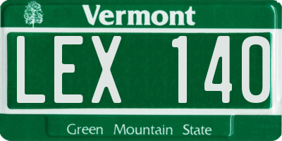 VT license plate LEX140