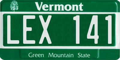 VT license plate LEX141