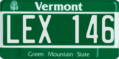 VT license plate LEX146