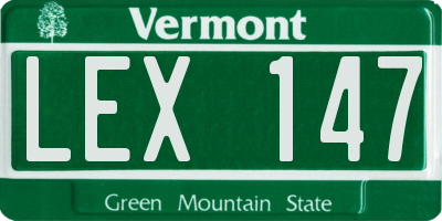VT license plate LEX147