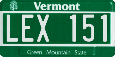 VT license plate LEX151