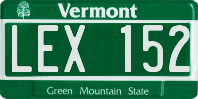 VT license plate LEX152