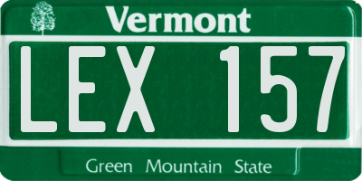 VT license plate LEX157