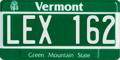VT license plate LEX162