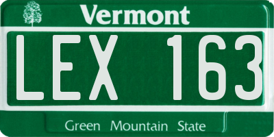 VT license plate LEX163