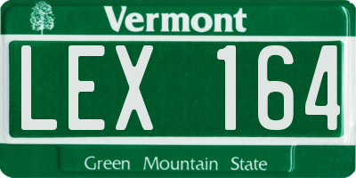 VT license plate LEX164