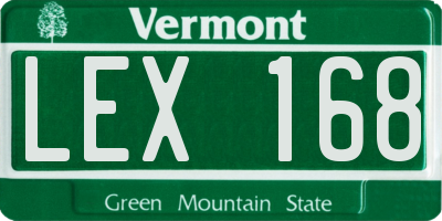 VT license plate LEX168