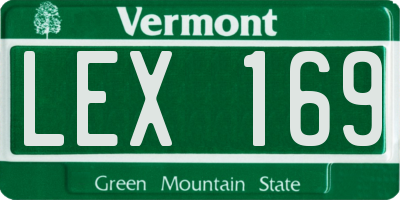 VT license plate LEX169