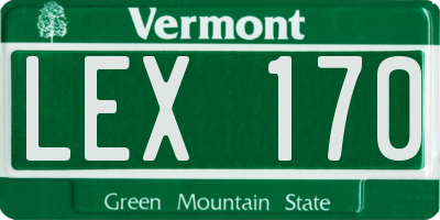 VT license plate LEX170