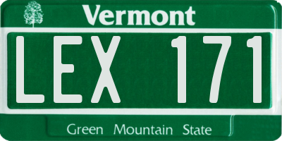 VT license plate LEX171