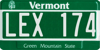 VT license plate LEX174
