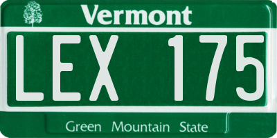 VT license plate LEX175