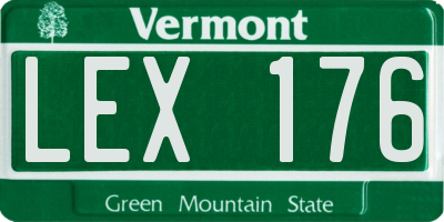 VT license plate LEX176