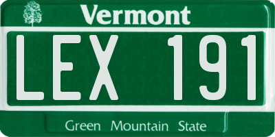 VT license plate LEX191