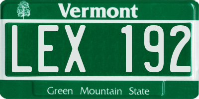 VT license plate LEX192