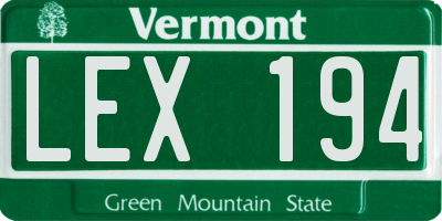 VT license plate LEX194
