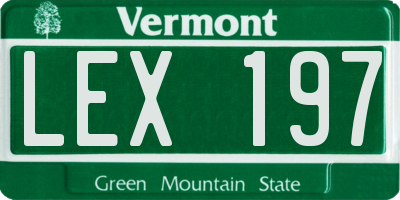 VT license plate LEX197