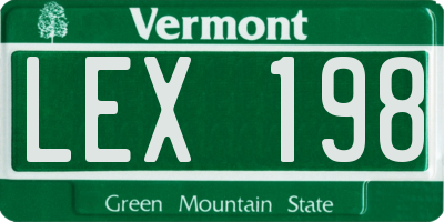 VT license plate LEX198