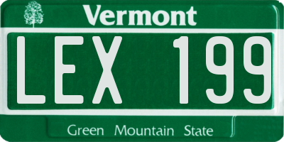 VT license plate LEX199