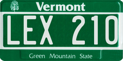VT license plate LEX210