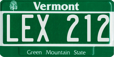 VT license plate LEX212