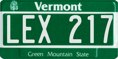 VT license plate LEX217