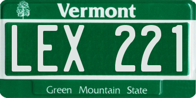 VT license plate LEX221