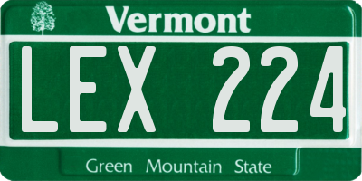VT license plate LEX224