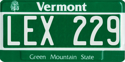 VT license plate LEX229