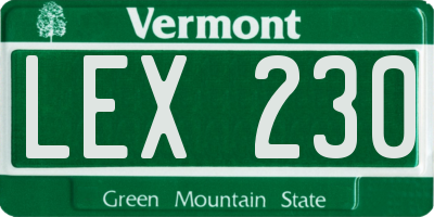 VT license plate LEX230