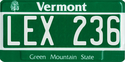 VT license plate LEX236