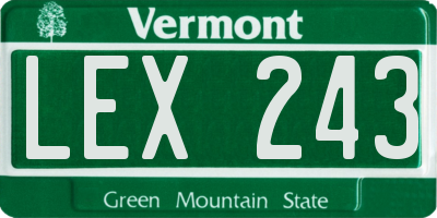 VT license plate LEX243