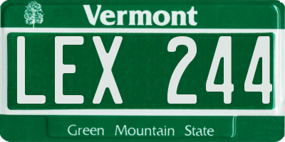 VT license plate LEX244