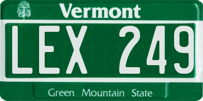 VT license plate LEX249