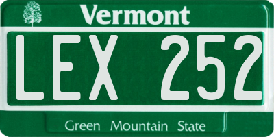 VT license plate LEX252