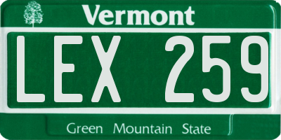 VT license plate LEX259