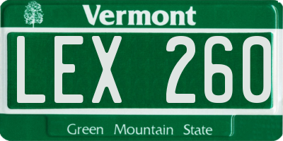 VT license plate LEX260