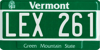 VT license plate LEX261