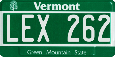 VT license plate LEX262