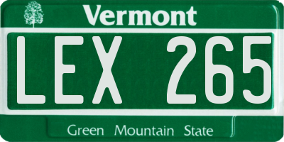 VT license plate LEX265