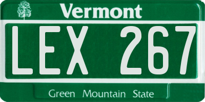VT license plate LEX267