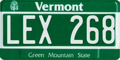 VT license plate LEX268