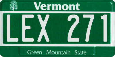VT license plate LEX271