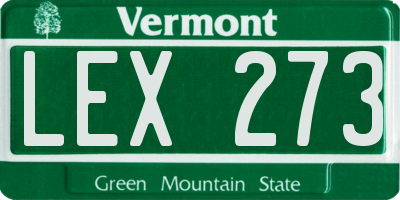 VT license plate LEX273