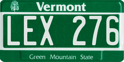 VT license plate LEX276