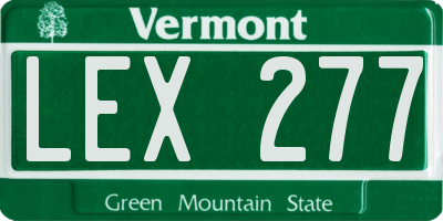 VT license plate LEX277