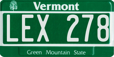 VT license plate LEX278