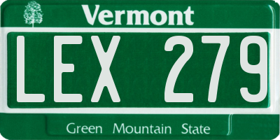 VT license plate LEX279